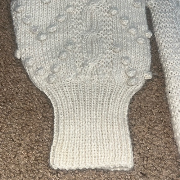 Andean Imports Peru Vintage 100% Alpaca Wool Hand Knit Cable Knit Bobble Sweater - Picture 6 of 8